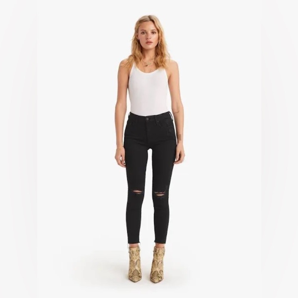 MOTHER Looker Ankle Fray Skinny Jeans in the "Guilty As Sin" Wash